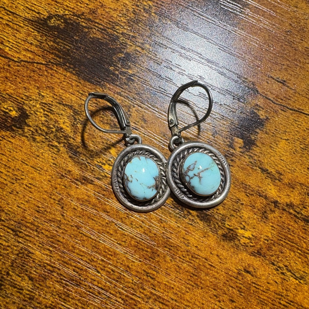 Elegant Silver and Turquoise Earrings